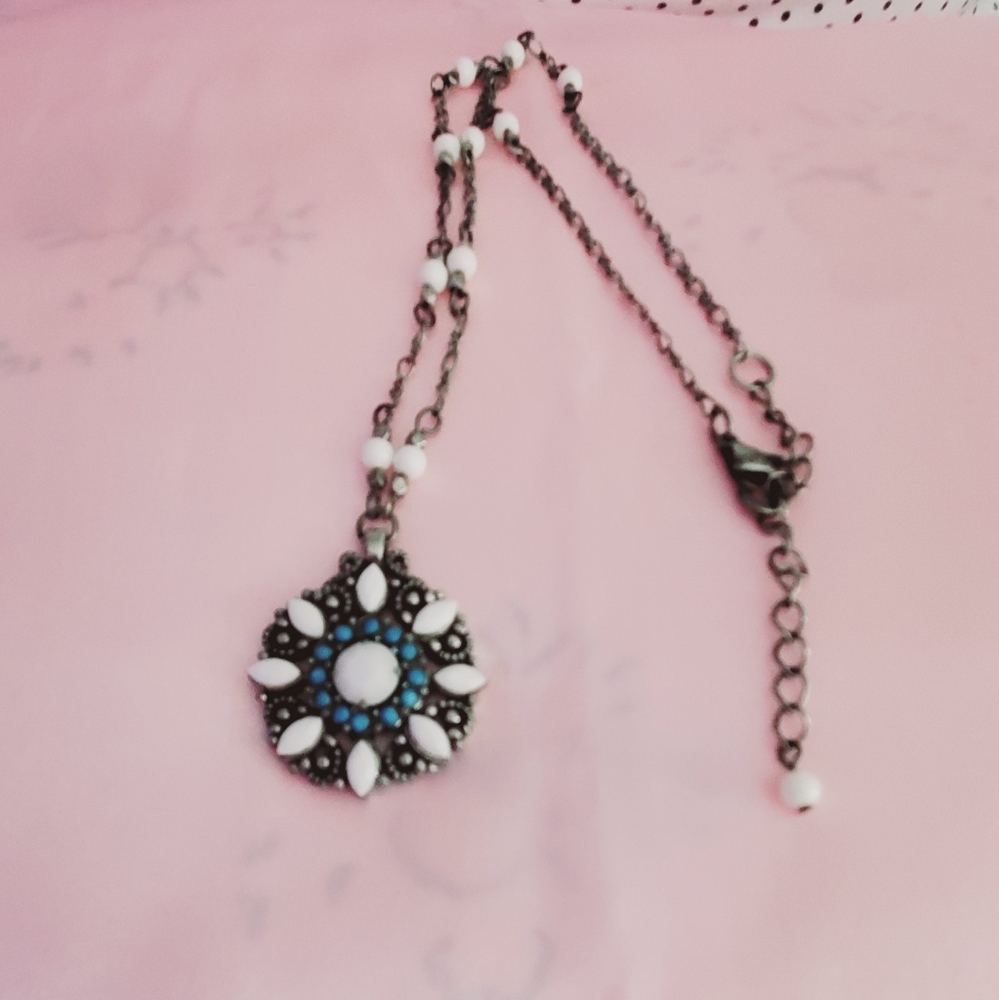 Turquoise  Medallion Necklace